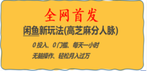 全网首发! 闲鱼新玩法(高芝麻分人脉)0投入 0门槛,每天一小时,轻松月入过万-九源吧资源站