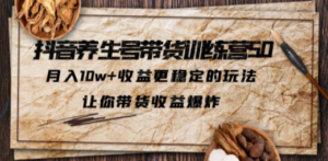 抖音养生号带货·训练营5.0 月入10w+稳定玩法 让你带货收益爆炸(更新)-九源吧网赚学院