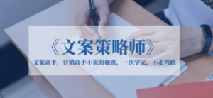 《文案策略师》文案高手，营销高手不说的秘密，一次学完，不走弯路-九源吧资源站