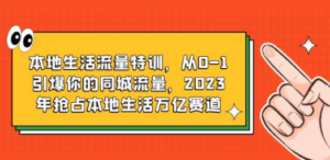 本地生活流量特训，从0-1引爆你的同城流量，2023年抢占本地生活万亿赛道-九源吧网赚学院