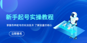 新手起号实操教程，掌握各种起号的玩法技术，了解流量的核心-九源吧网赚