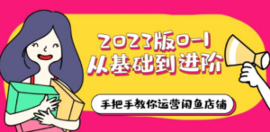 2023版0-1从基础到进阶，手把手教你运营闲鱼店铺（10节视频课）-九源吧网赚