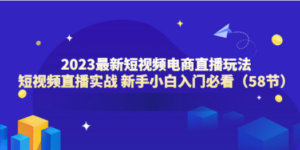 2023最新短视频电商直播玩法课 短视频直播实战 新手小白入门必看（58节）-九源吧资源站