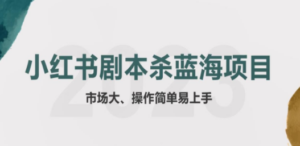 拆解小红书蓝海赛道：剧本杀副业项目，玩法思路一条龙分享给你【1节视频】-九源吧网赚