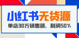 小红书无货源项目：从0-1从开店到爆单 单店30万销售额 利润50%【5月更新】-九源吧网赚
