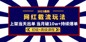 2023网红·同款截流玩法【初级+高级课程】上架当天出单 当月破10w+持续爆单-九源吧网赚学院