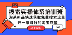 搜索实操体系培训班：淘系新品快速获取免费搜索流量 开一家赚钱的淘宝店铺-九源吧网赚