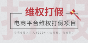 电商平台维权打假项目，号称0投入日入1000+（仅揭秘，勿操作）-九源吧网赚