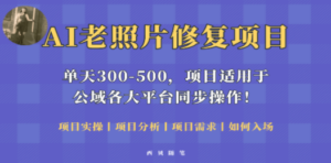 人人都能做的AI老照片修复项目，0成本0基础即可轻松上手，祝你快速变现！-九源吧网赚学院