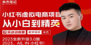 风口再至 – 米杰小红书虚拟电商项目3.0全网首发 单号月收益过万 可批量-九源吧网赚