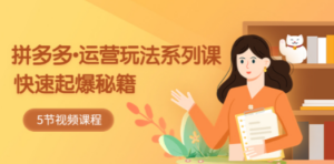 2023拼多多-运营玩法系列课：快速起爆秘籍（5节视频课）-九源吧资源站