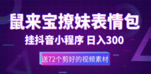 鼠来宝撩妹表情包，通过抖音小程序变现，日入300+（包含72个动画视频素材）-九源吧网赚