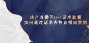 地产-直播间0-1话术胶囊，知道怎么通过话术去拉直播间数据-九源吧资源站