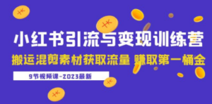 2023小红书引流与变现训练营：搬运混剪素材获取流量 赚取第一桶金（9节课）-九源吧网赚