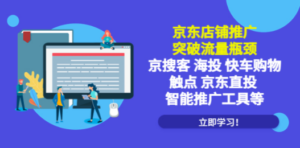京东店铺推广：突破流量瓶颈，京搜客海投快车购物触点京东直投智能推广工具-九源吧网赚