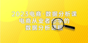 2023电商·数据分析课，电商·从业者必学的数据分析课程（42节课）-九源吧网赚
