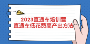 2023直通车培训营：直通车低花费-高产出的方法公布-九源吧网赚学院