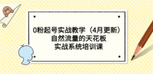 0粉起号实战教学（4月更新）自然流量的天花板，实战系统培训课-九源吧网赚学院