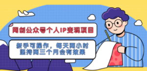 网创公众号个人IP变现项目：新手可操作，每天两小时，坚持两三个月会有效果-九源吧网赚