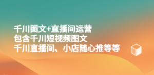 千川图文+直播间运营，包含千川短视频图文、千川直播间、小店随心推等等-九源吧网赚学院