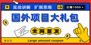 最新国外项目大礼包 十几种国外撸美金项目 小白们闭眼冲就行【教程＋网址】-九源吧网赚学院