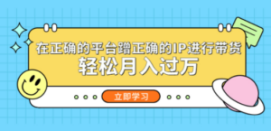 在正确的平台蹭正确的IP进行带货，轻松月入过万-九源吧网赚学院