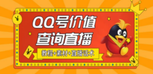 抖音很火QQ号价值查询无人直播项目 日赚几百+(素材+直播话术+视频教程)-九源吧网赚