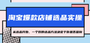 淘宝爆款店铺选品实操，2023从选品开始，一个好的选品方法决定于你是否盈利-九源吧网赚学院