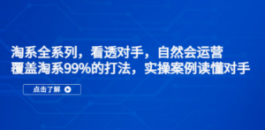 淘系全系列，看透对手，自然会运营，覆盖淘系99%·打法，实操案例读懂对手-九源吧网赚