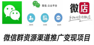 微信群码资源渠道内循环推广变现项目，多种变现方式，打通你的管道收益-九源吧网赚