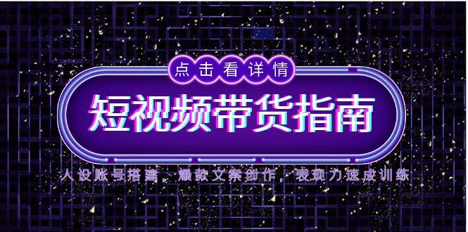 2025短视频带货指南，人设账号搭建，爆款文案创作，表现力速成训练-九源吧网赚