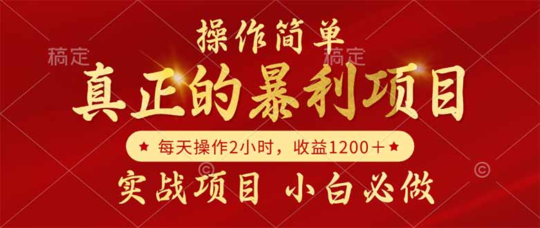 真正的暴利项目，操作简单，每天收益1200＋，自己做老板-九源吧网赚