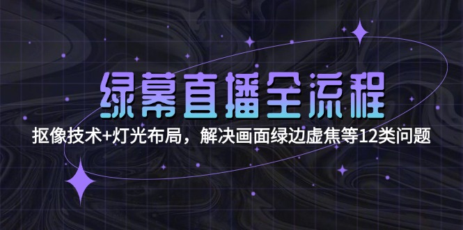 绿幕直播全流程：抠像技术+灯光布局，解决画面绿边虚焦等12类问题-九源吧网赚