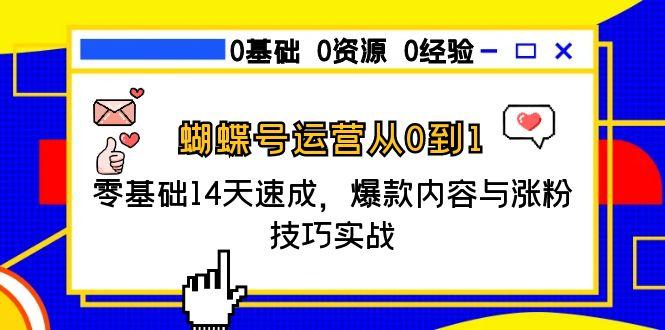 蝴蝶号运营从0到1，零基础14天速成，爆款内容与涨粉技巧实战-九源吧资源站