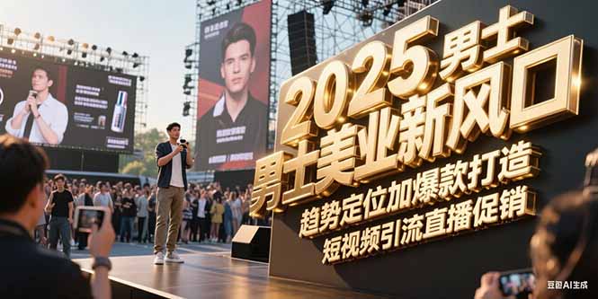 2025男士美业新风口，趋势定位加爆款打造，短视频引流直播促销-九源吧资源站