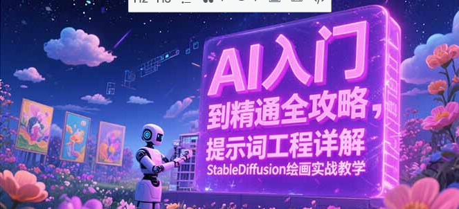 AI入门到精通全攻略，提示词工程详解，StableDiffusion绘画实战教学-九源吧资源站