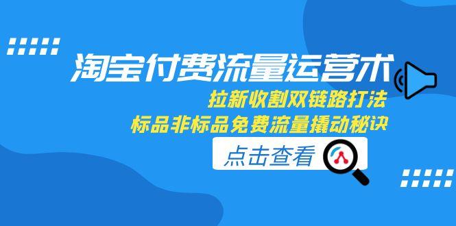 淘宝付费流量运营术，拉新收割双链路打法，标品非标品免费流量撬动秘诀-九源吧资源站