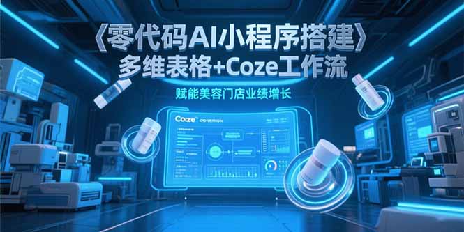 零代码AI小程序搭建，多维表格+Coze工作流，赋能美容门店业绩增长-九源吧资源站