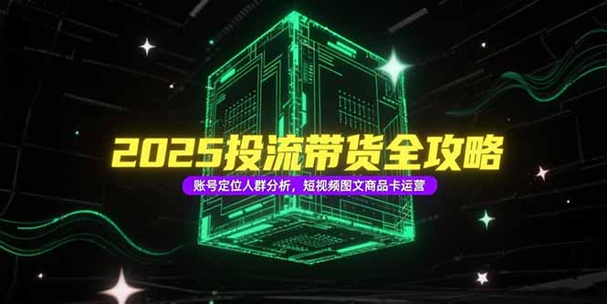 2025投流带货全攻略，账号定位人群分析，短视频图文商品卡运营-九源吧资源站