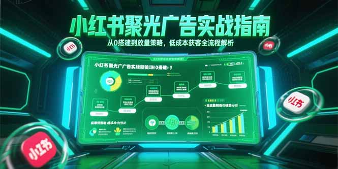 小红书聚光广告实战指南，从0搭建到放量策略，低成本获客全流程解析-九源吧资源站