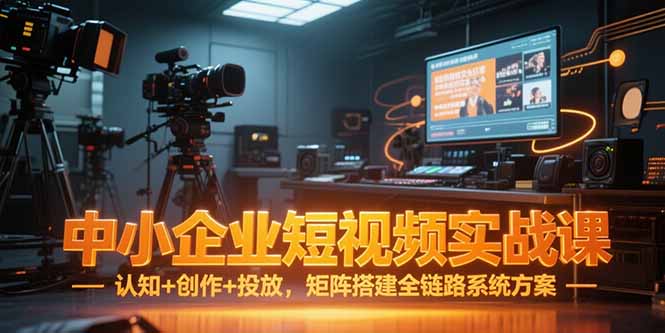 中小企业短视频实战课，认知+创作+投放，矩阵搭建全链路系统方案-九源吧资源站