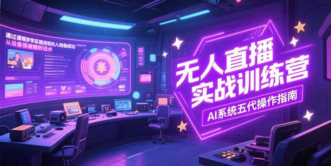 无人直播实操训练营，从设备搭建到话术，AI系统五代操作指南(7月更新)-九源吧网赚学院