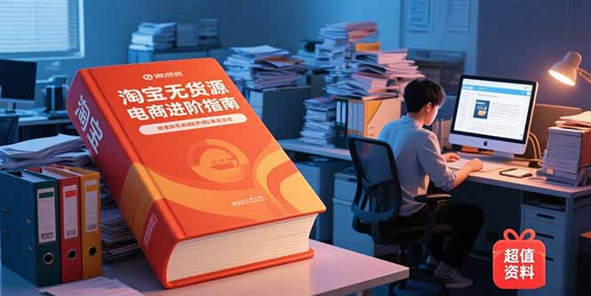淘宝无货源电商进阶指南，包含新人课、进阶课，配套资料，蓝海选品等-九源吧网赚学院