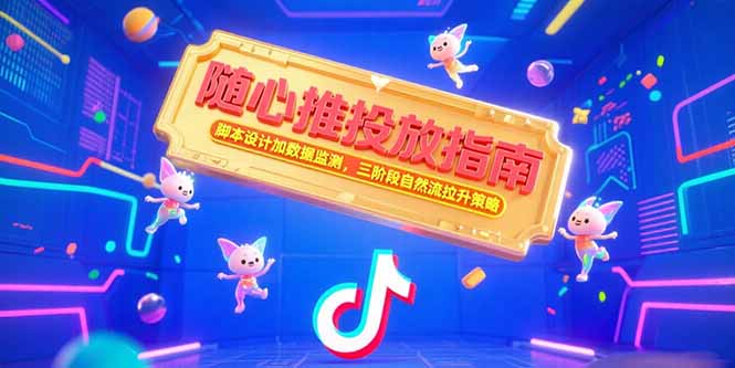 随心推投放指南，脚本设计加数据监测，三阶段自然流拉升策略-九源吧资源站