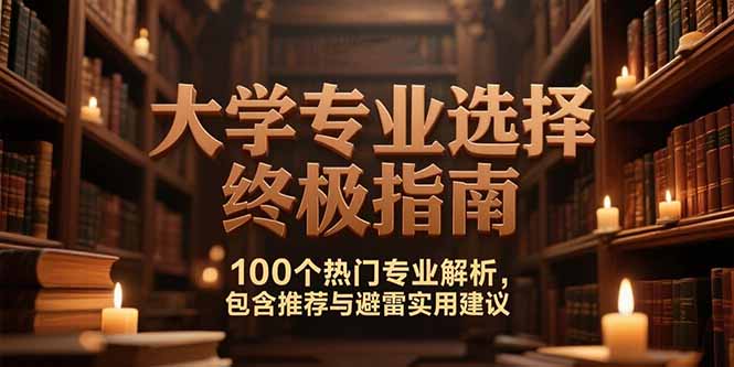 付费文：大学专业选择终极指南,100个热门专业解析,包含推荐与避雷实用建议-九源吧资源站
