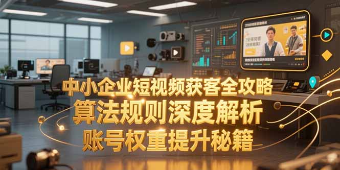 中小企业短视频获客全攻略，算法规则深度解析，账号权重提升秘籍-九源吧网赚学院