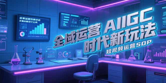 全域运营AIGC时代新玩法，文案封面设计公式，短视频运营SOP-九源吧网赚学院