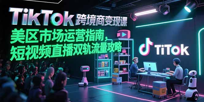 TikTok跨境电商变现课，美区市场运营指南，短视频直播双轨流量攻略-九源吧网赚学院