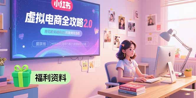 虚拟电商全攻略2.0，开店选品实操流程，账号定位、货源发布、笔记发布技巧-九源吧网赚学院