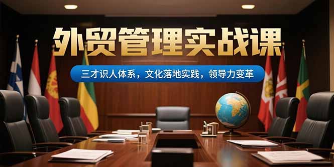 外贸管理实战课，三才识人体系，文化落地实践，领导力变革-九源吧网赚学院